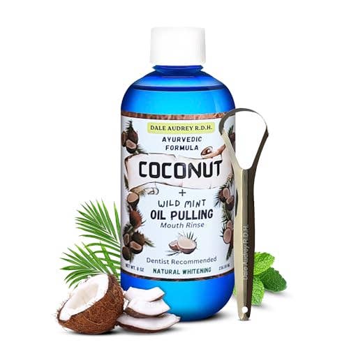 Dale Audrey Coconut OIl Pulling Rinse, 8oz., Wild Mint for wholesale by Oral Fitness, Inc./Dale Audrey RDH