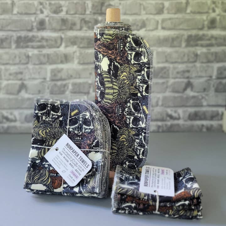 NonPaper Towels - Hipster Skulls for wholesale by Cruelty-Free Stitchery