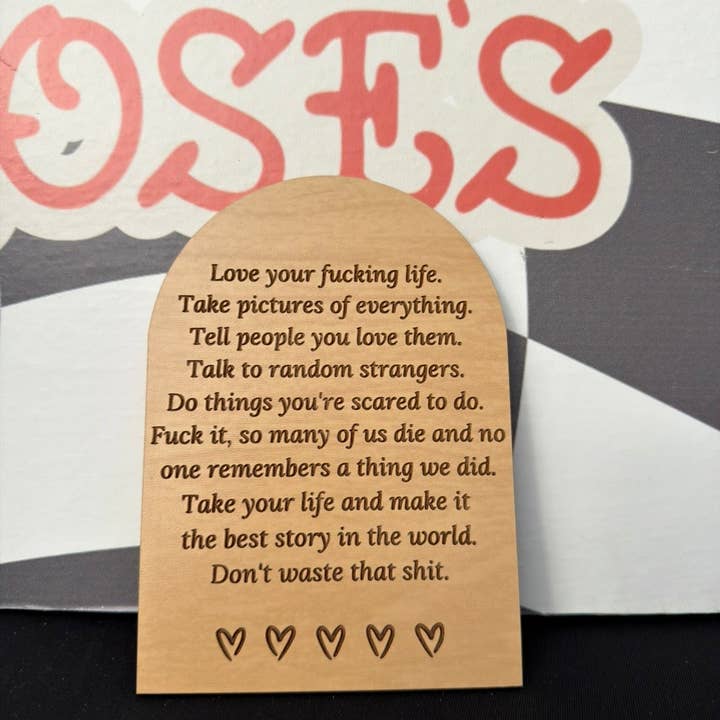 Love your fucking life shelf sitter for wholesale by Rebel Roses