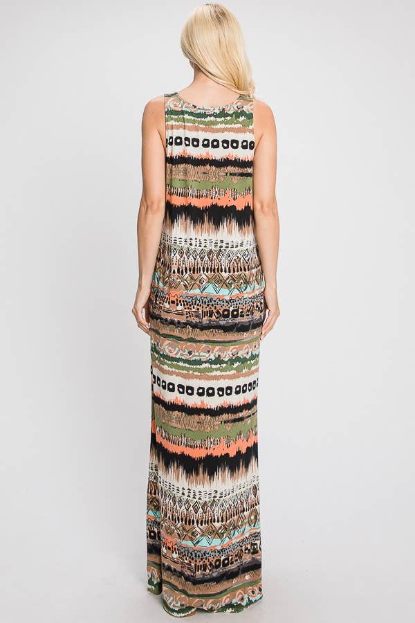 JADE BY JANE – Engroshandel Kjole - Dame – TRIBAL PRINT MAXI KJOLE - KRD41322