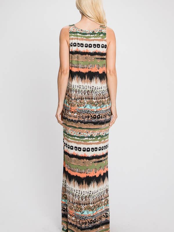 JADE BY JANE – Engroshandel Kjole - Dame – TRIBAL PRINT MAXI KJOLE - KRD41322