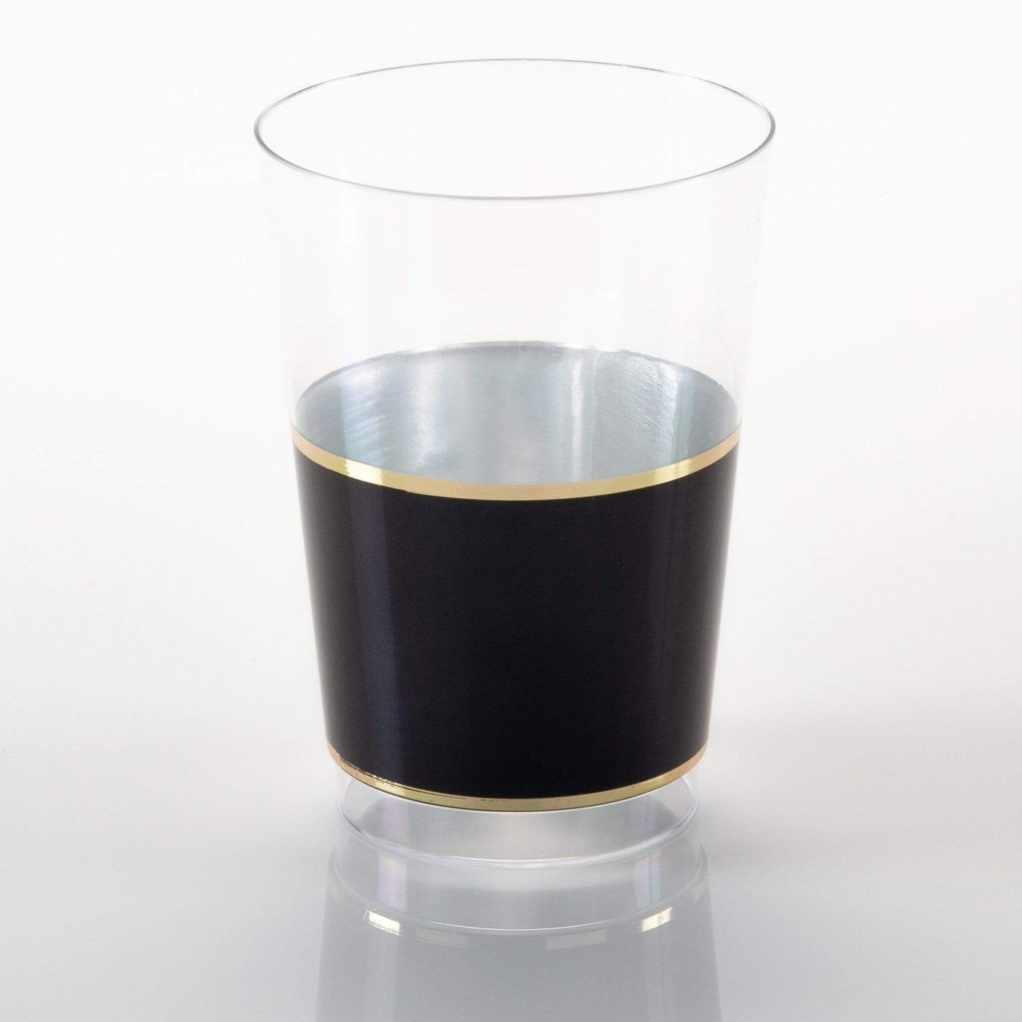 Luxe Party - Wholesale Disposable Cup - 12 Oz Round Black • Gold Plastic Cups | 10 Cups3