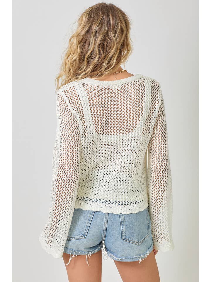 Mystree - Wholesale Cardigan - Women's - 61100 Crochet Style Knit Cardigan 18