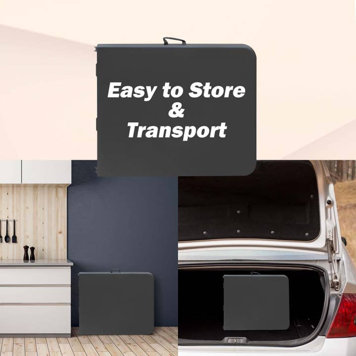 39F Inc. - Wholesale Patio Table - 6ft Black Folding Table for Camping Parties and Events7