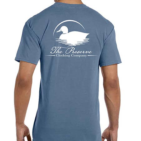 Original Logo Short Sleeve Comfort Color Pocket Tshirt for wholesale by The Preserve Clothing Co