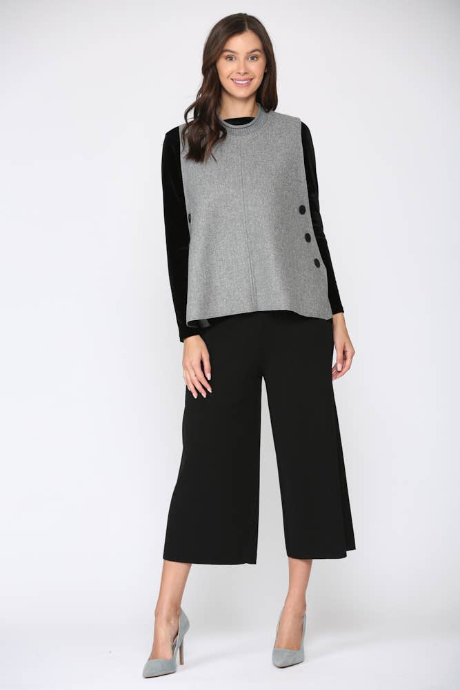 GRÅ Felecia vävd borstad väst för wholesale på Faire1