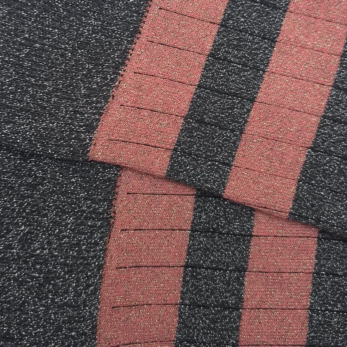 Coral Anthracite MissCalcetin High Shaft Brilli Brilli Stripes Coral-Anthracite for wholesale on Faire2