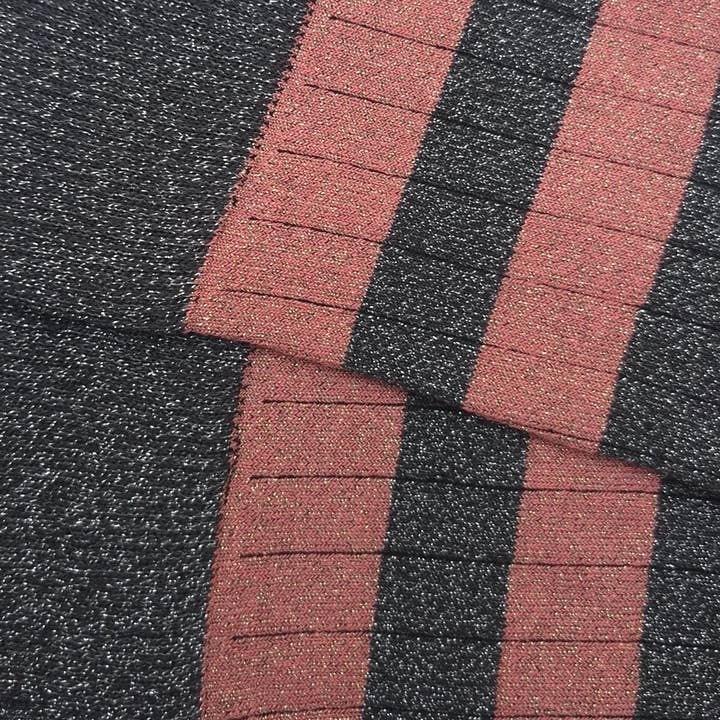 Coral Anthracite MissCalcetin High Shaft Brilli Brilli Stripes Coral-Anthracite for wholesale on Faire2