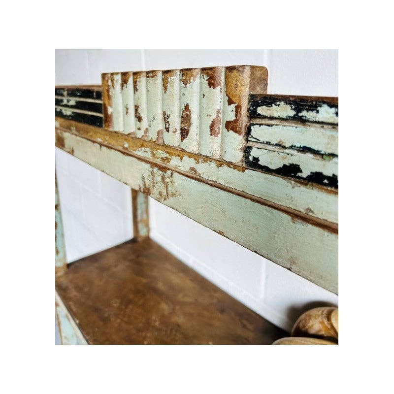 Paloma Black (Casa Natura Design, S.L.) - Wholesale Free Standing Shelf - Light Green & Natural Wood Original Art Deco Style Detailed3