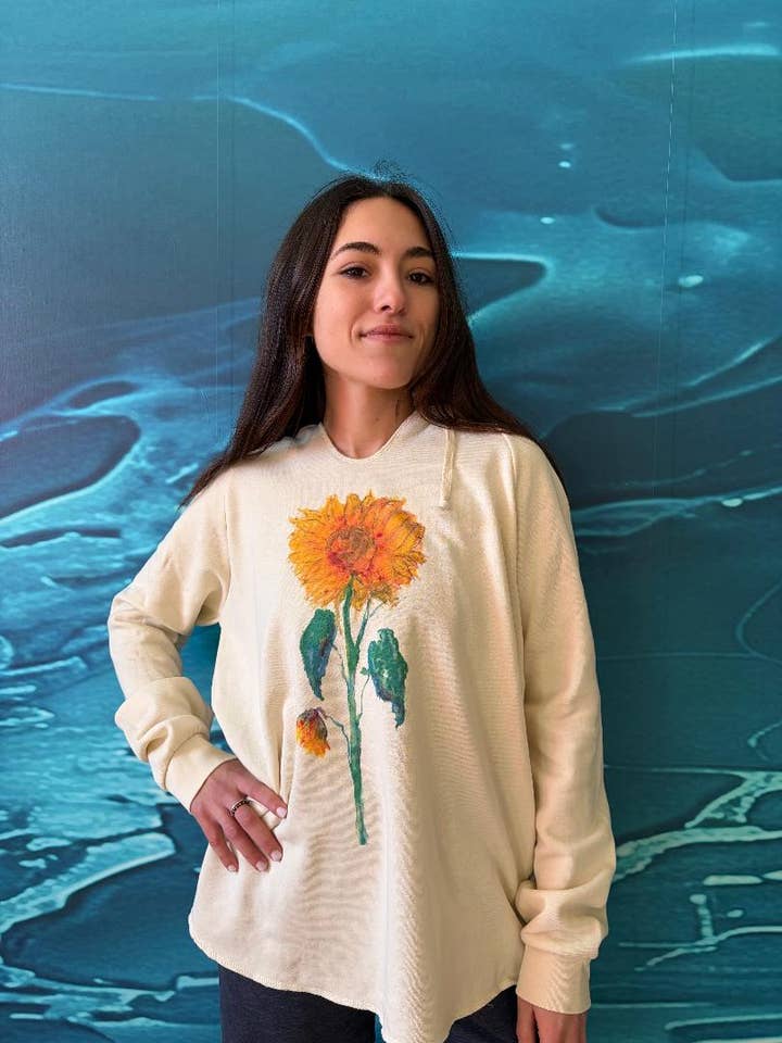 Sunflower Wave Wash Sweatshirt for wholesale by Blue Mermaid Art