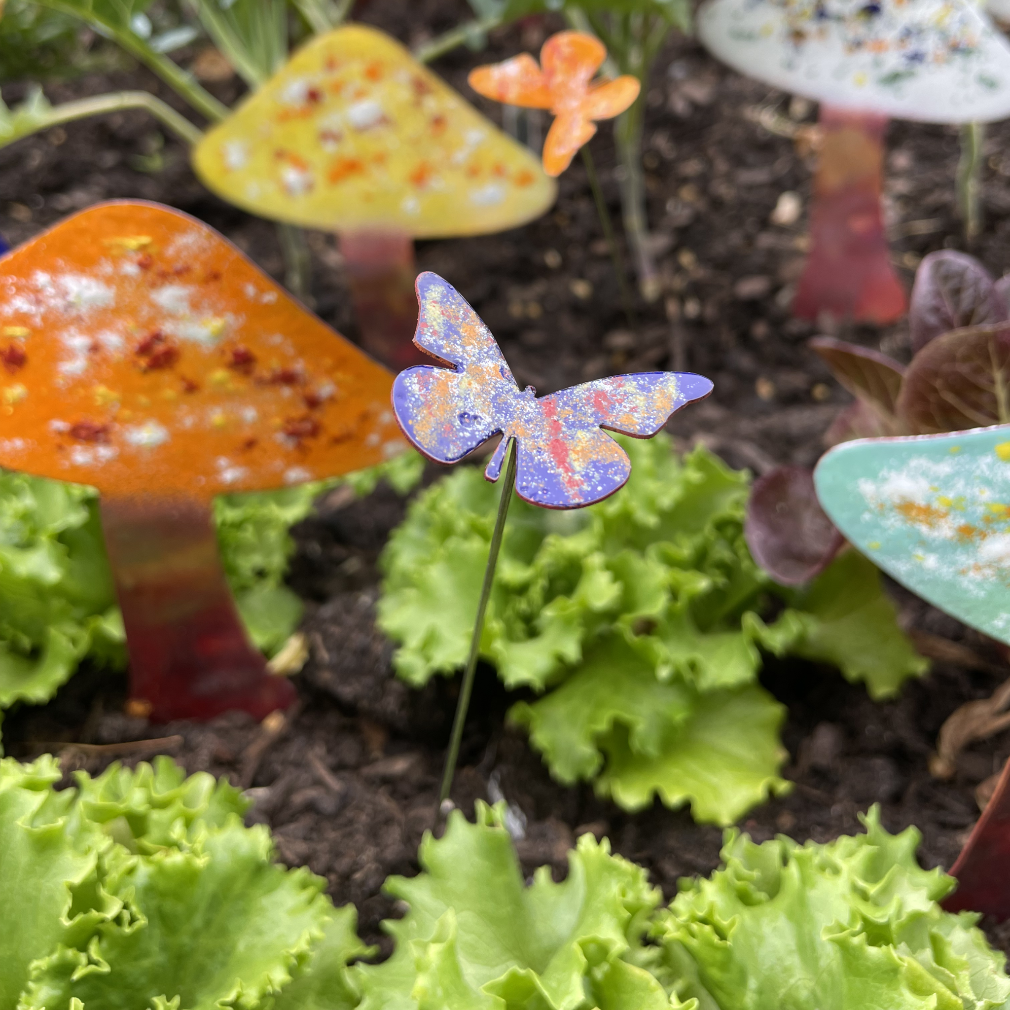 Clever Goods by Annabelle Noel Designs - Wholesale Garden/Lawn Stake - Small Copper Enamel Butterflies10