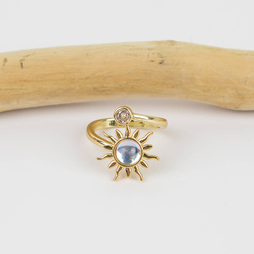 mildstyles - Wholesale Band/Stacked Ring - Sunflower Rotating Stress Relief Ring0