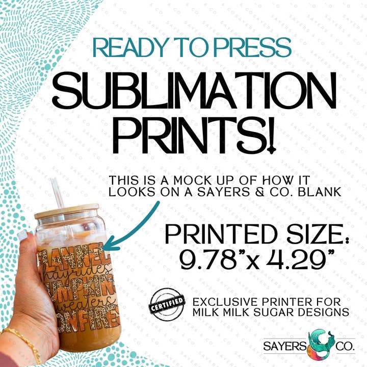Sayers & Co. - Wholesale Sublimation Transfer - PRINTED Sublimation Transfer or Vinyl Print- Fall Design 16oz Print1
