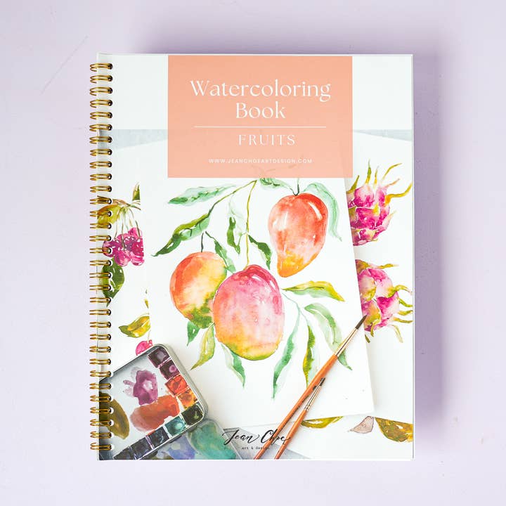 Fruit Watercolor Workbook: Outlined Coloring Pages to Paint for wholesale by Jean Choe Art & Design