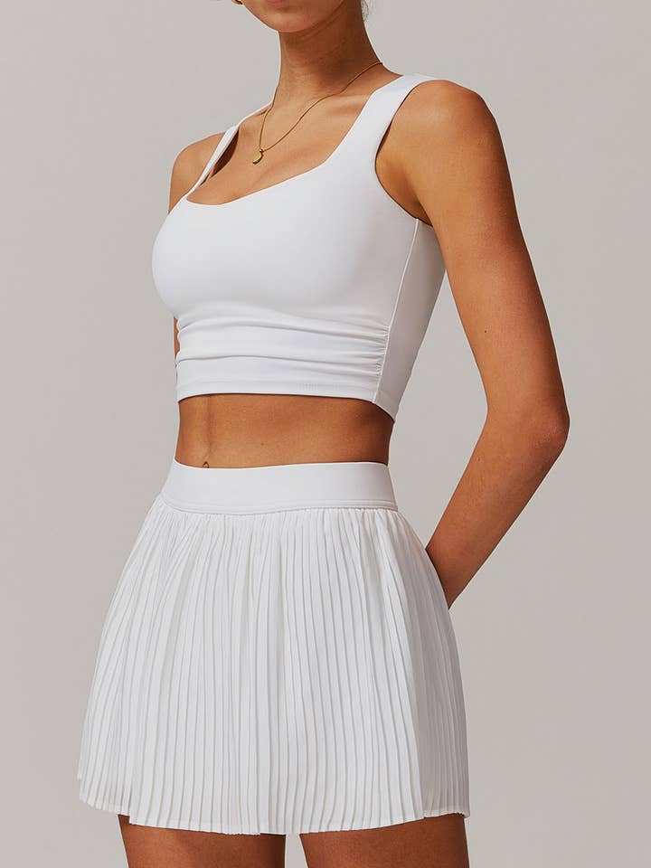 Crave by FW - Wholesale Activewear Set - Women's - Activewear Set With Tank and Accordion Pleated Skirt3