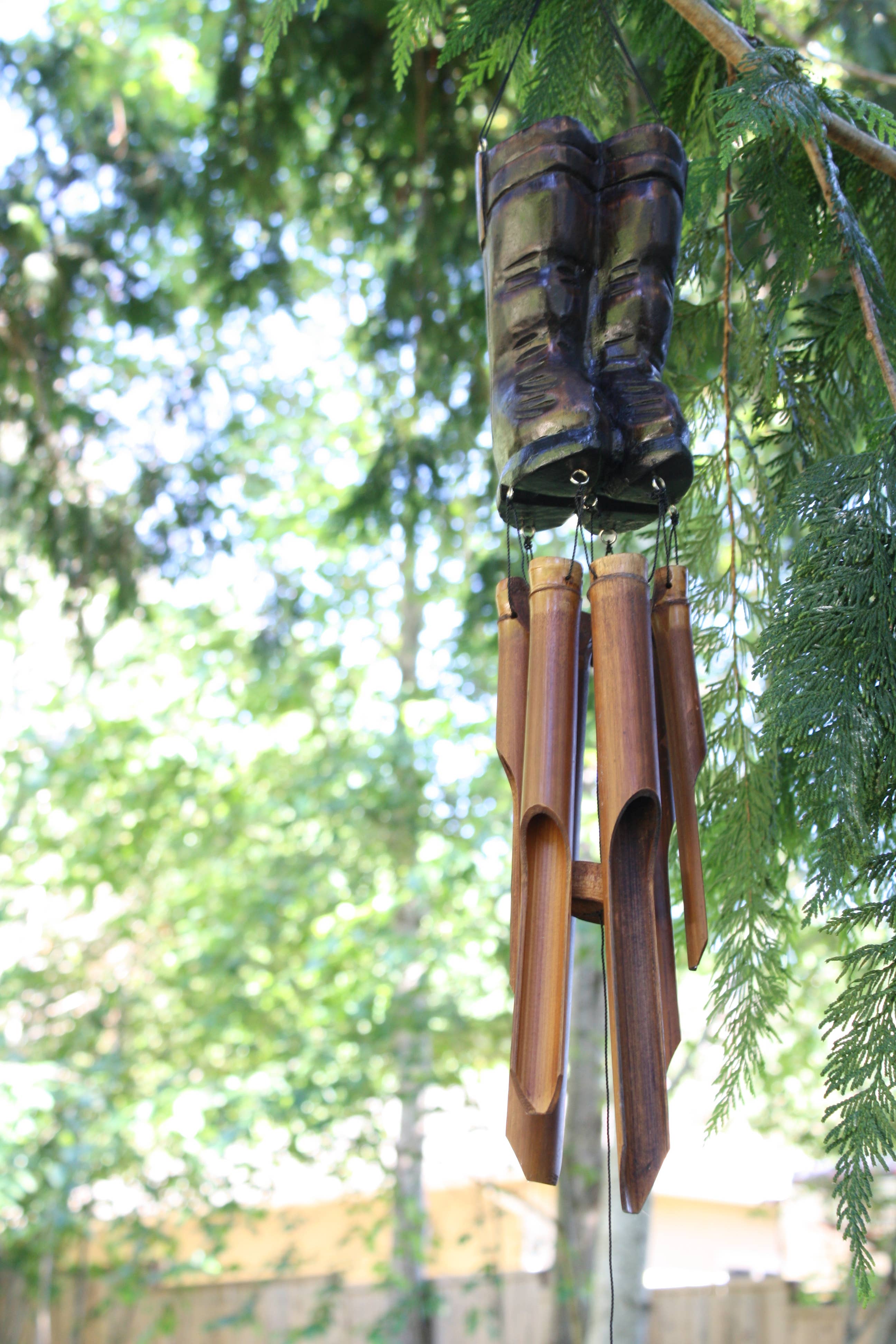 Cohasset Gifts - Wholesale Wind Chime - Cowboy Boots Bamboo Wind Chime1