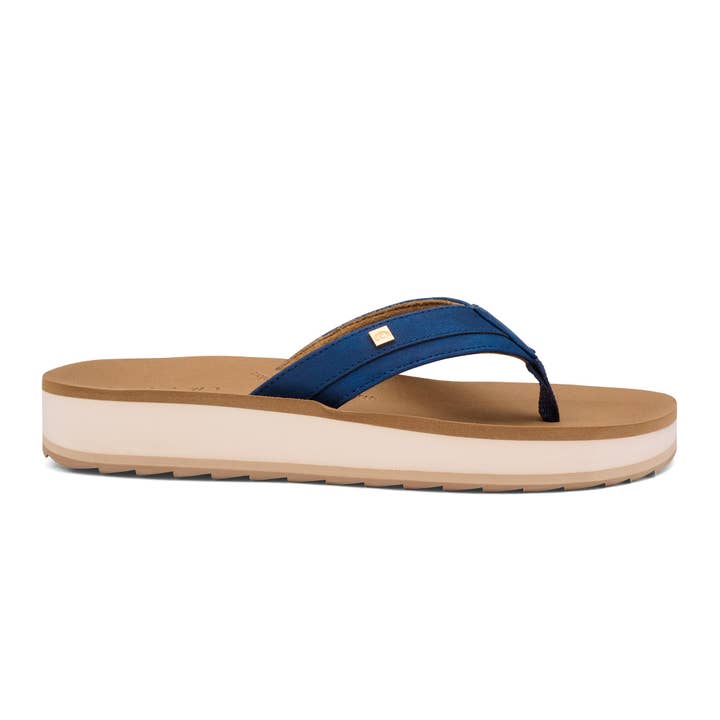 Cobian USA - Wholesale Sandals - Women's - Reya Riseâ„¢ - Navy mid height fashion wedge sandal with fully contoured, anatomical footbed to relieve pressure and promote relaxation