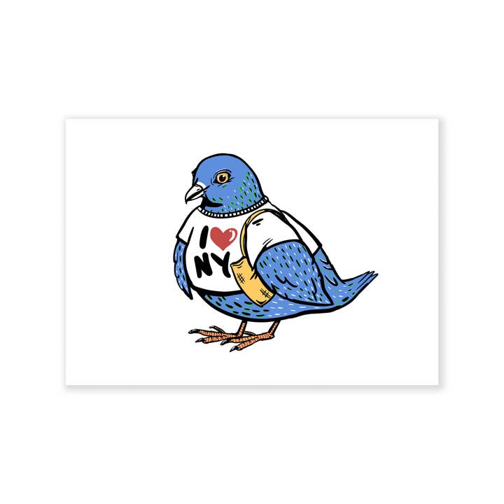 HanFran - Wholesale Art Print - I Heart New York Pigeon Mini Print