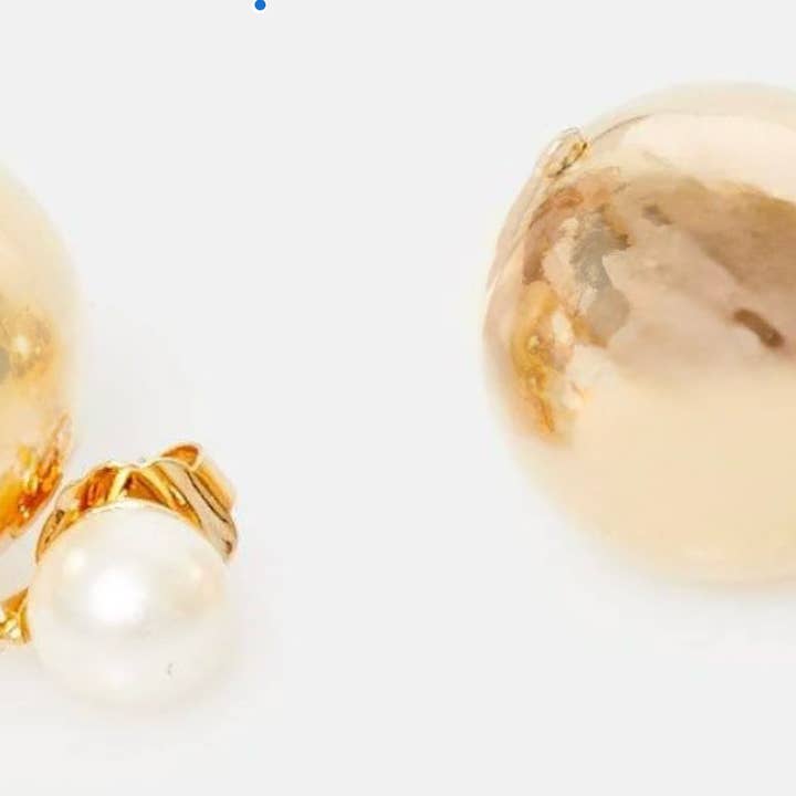 HoopLa - Wholesale Dangle Earrings - Ball Drop- Pearl Earring- Steel 14K Gold