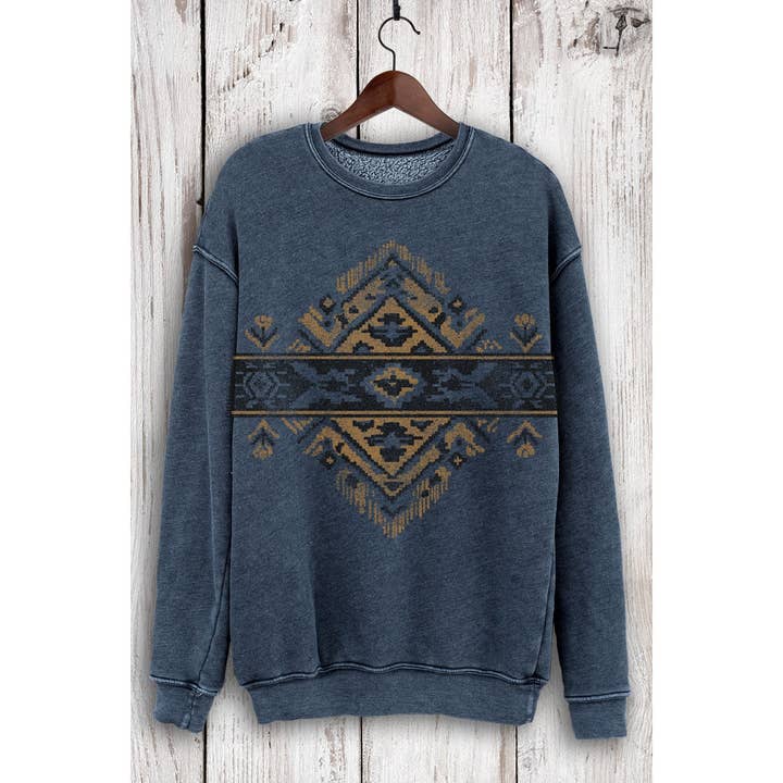 HRTandLUV - Wholesale Sweatshirt - Women's - VINTAGE AZTEC MINERAL SWEATSHIRTS