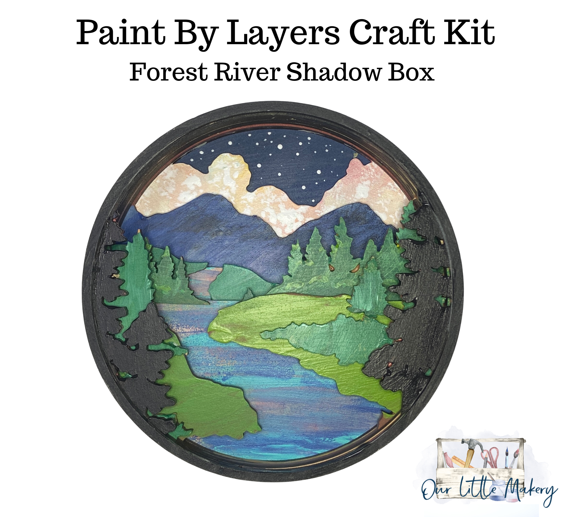 Our Little Makery - Wholesale DIY Craft Kit - Forest River Shadow Box Kit11