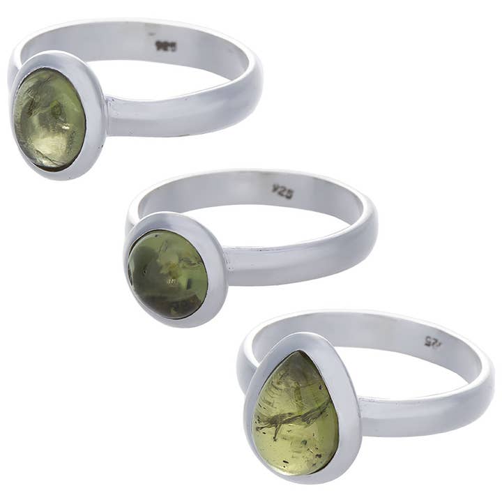 Peridot Cab Assorted Shapes Simple Ring for wholesale by Kheops BLJ Jewelry