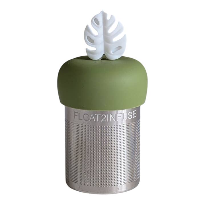 Feuille de Monstera | Infuseur à thé flottant | Base verte | Blanc pour la vente par Float2infuse Tea Infuser