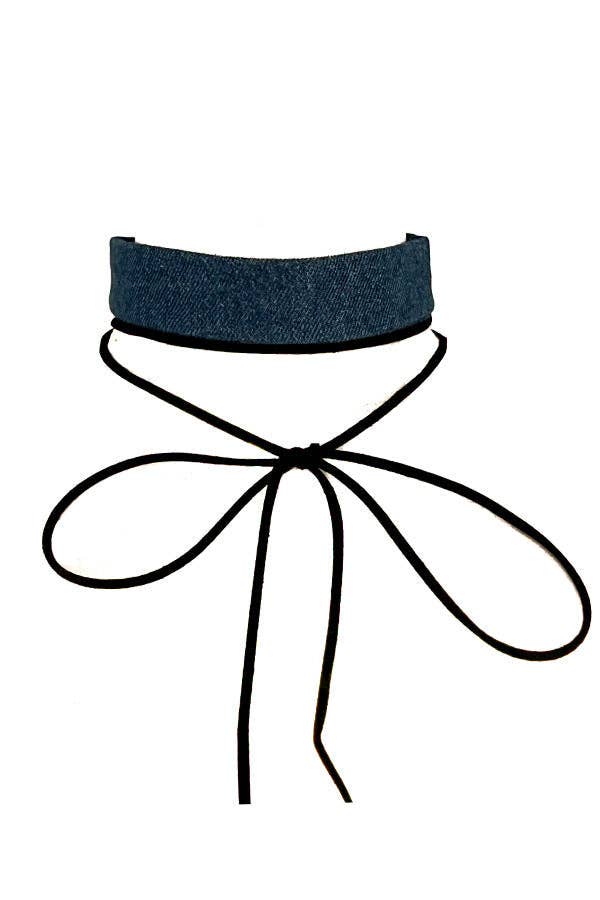 Denim Cord Choker Necklace for wholesale on Faire3
