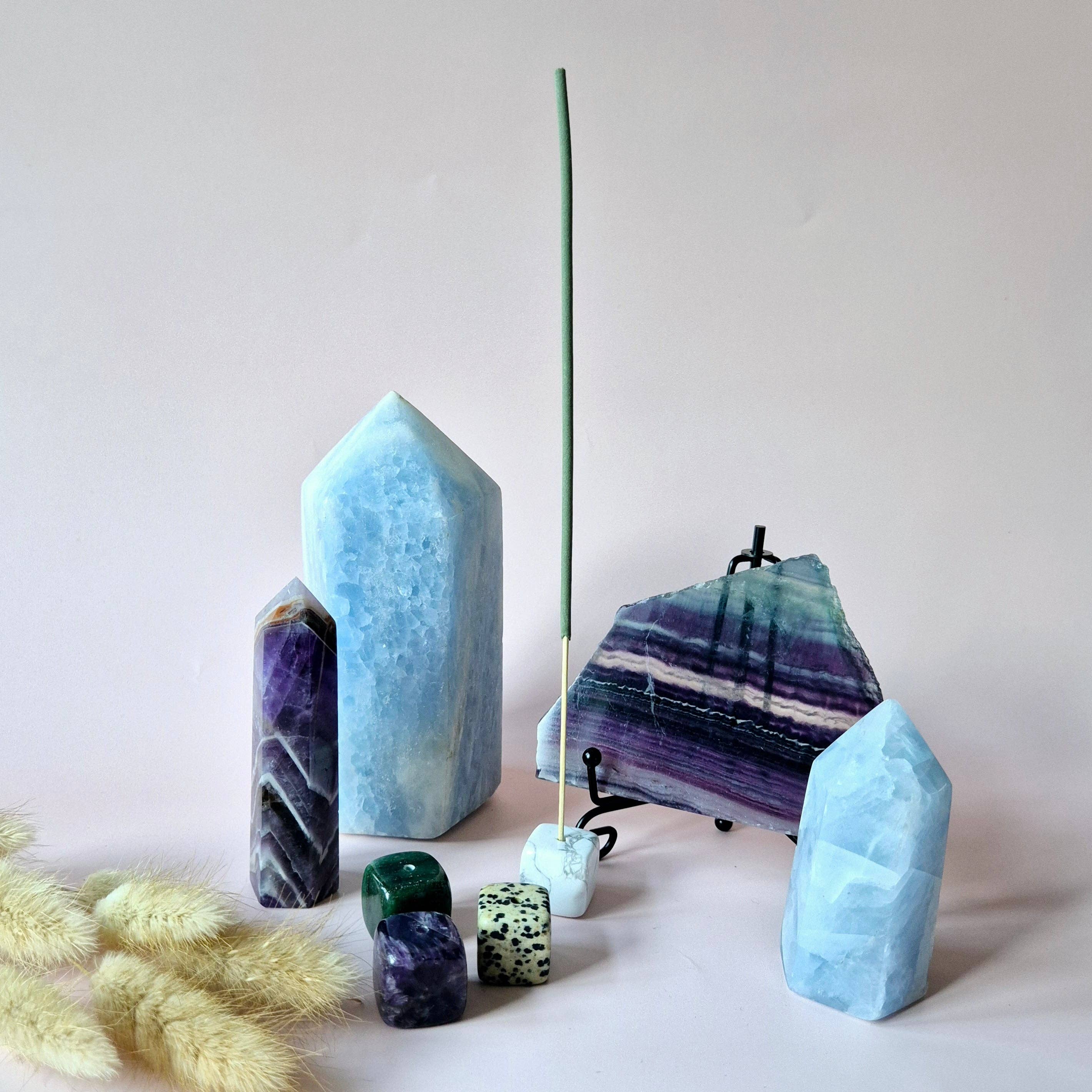 Moonlight Gemstones - Venta al por mayor Portainciensos - Porta Incienso Cubo de Piedra Preciosa de 20 mm2