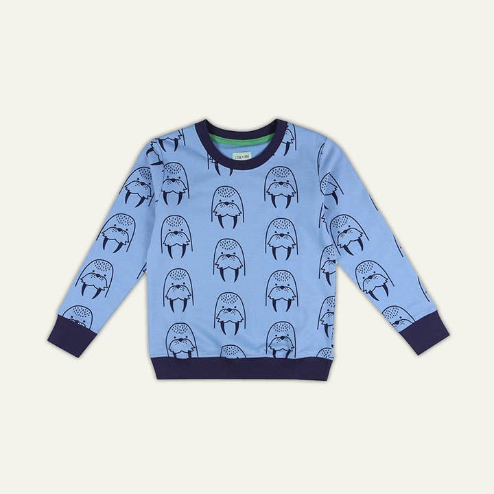 Sudadera con estampado de morsa azul para venta al por mayor de Lilly and Sid