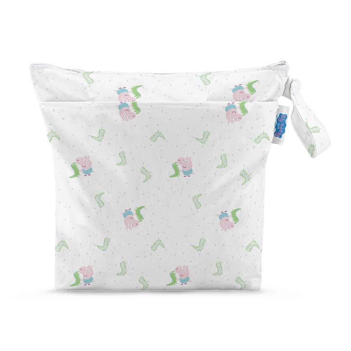 Peppa Pig Grab & Go Nappy Wet Bag - George & Mr.Dinosaur | White for wholesale by Modern Cloth Nappies