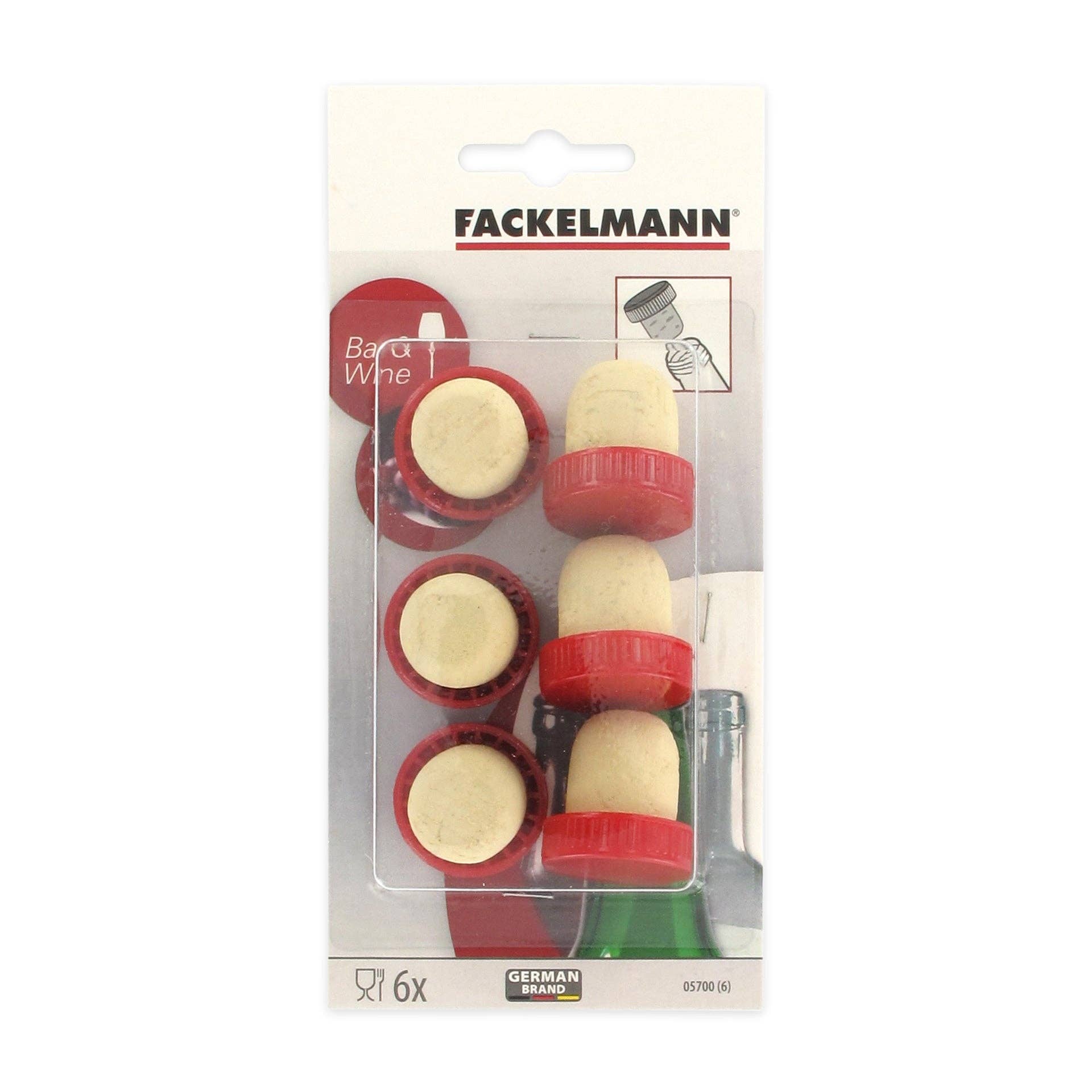 Fackelmann - Vente Bouchon de vin - Lot de 6 bouchons de liège Fackelmann Bar Concept3