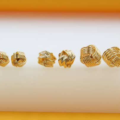 MIA Jewelry – wholesale Solitärörhängen – 18K guld fyllda knut örhängen