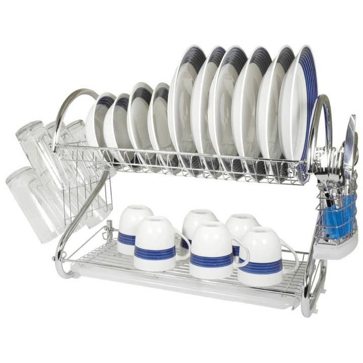 JupiterGear Home - Wholesale Dish-drying mat/rack - Better Chef 16" 2-Level Chrome-Plated S-Shaped Dish Rack2