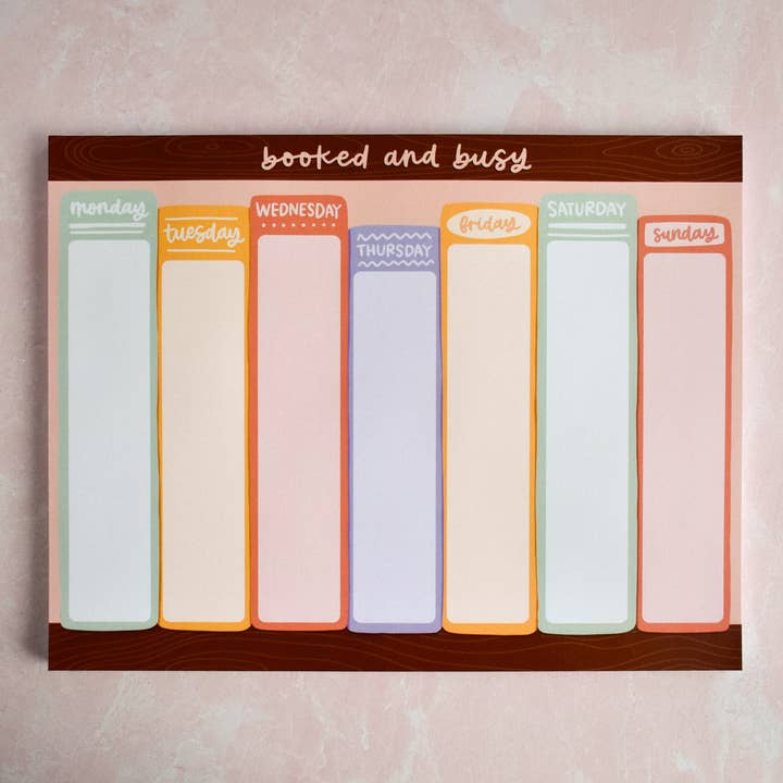 Booked and Busy Weekly Notepad for wholesale by Kyn You Believe It