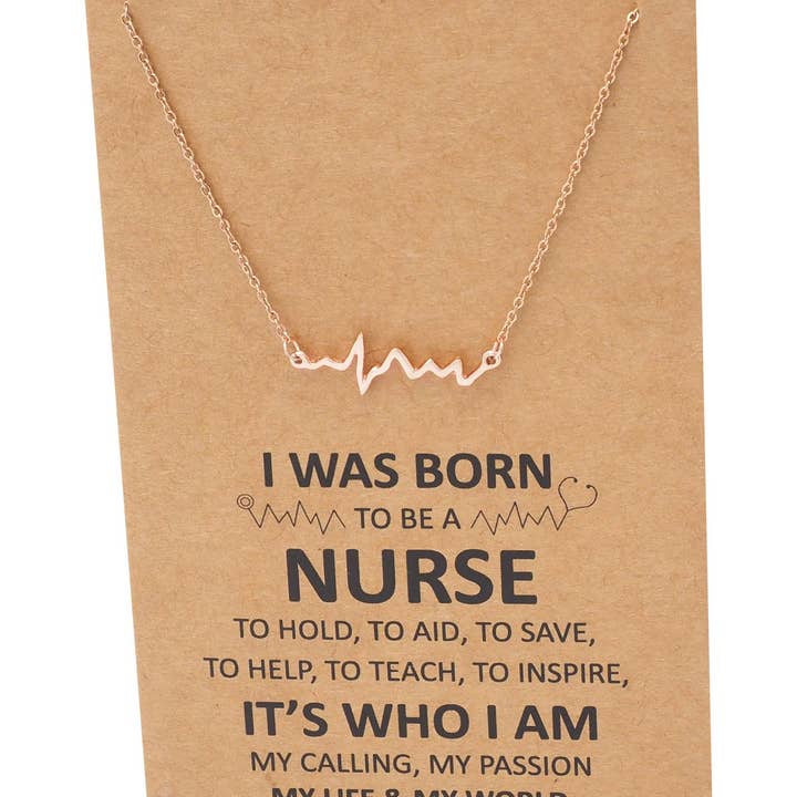 Quan Jewelry - Vendita all'ingrosso Collana con ciondolo/pendaglio - Collana con cardiogramma Macaria, regalo per infermiera17