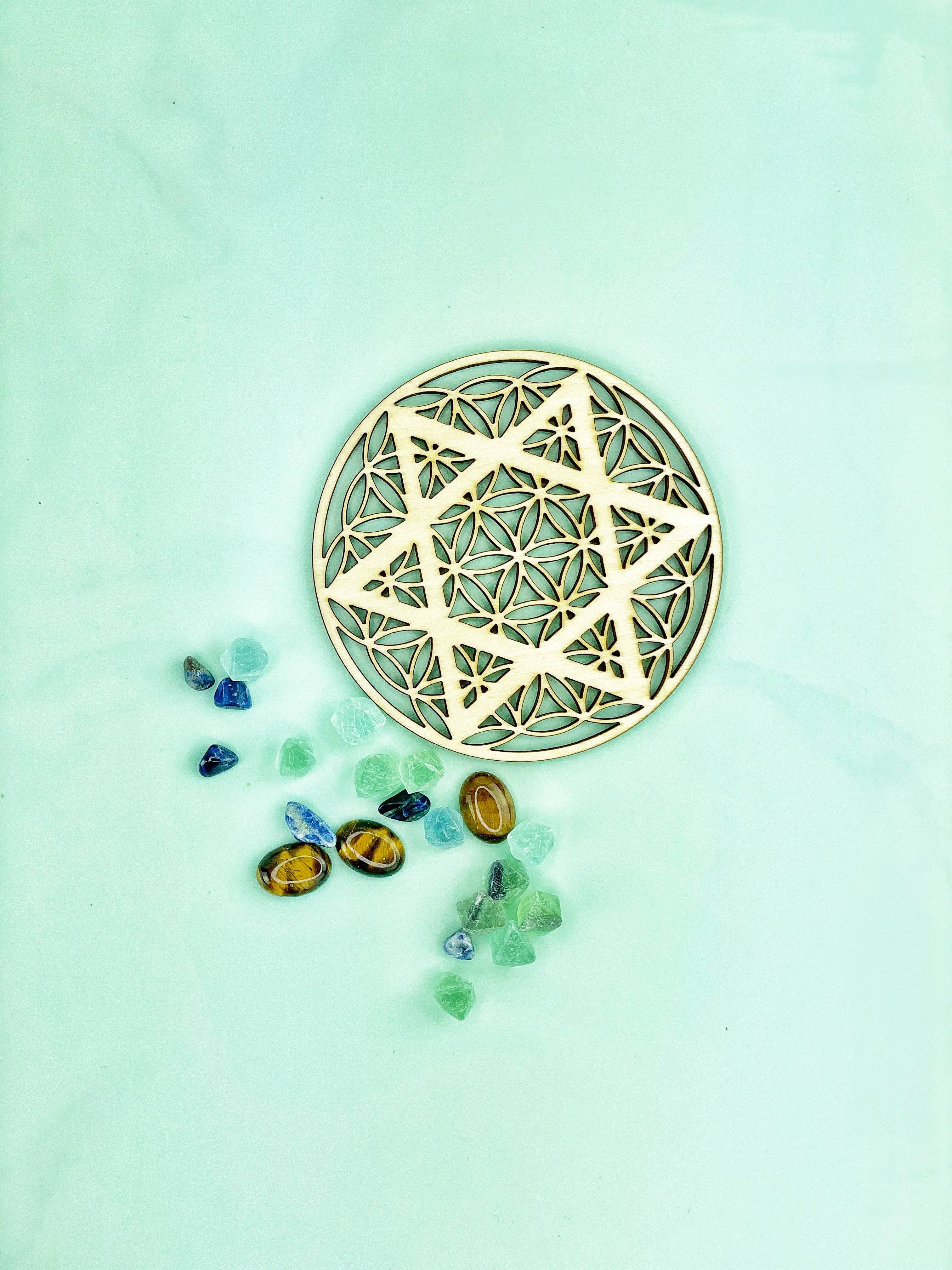 Sow the Magic - Wholesale Spiritual Stone/Crystal - Clarity Merkaba Crystal Grid Board3