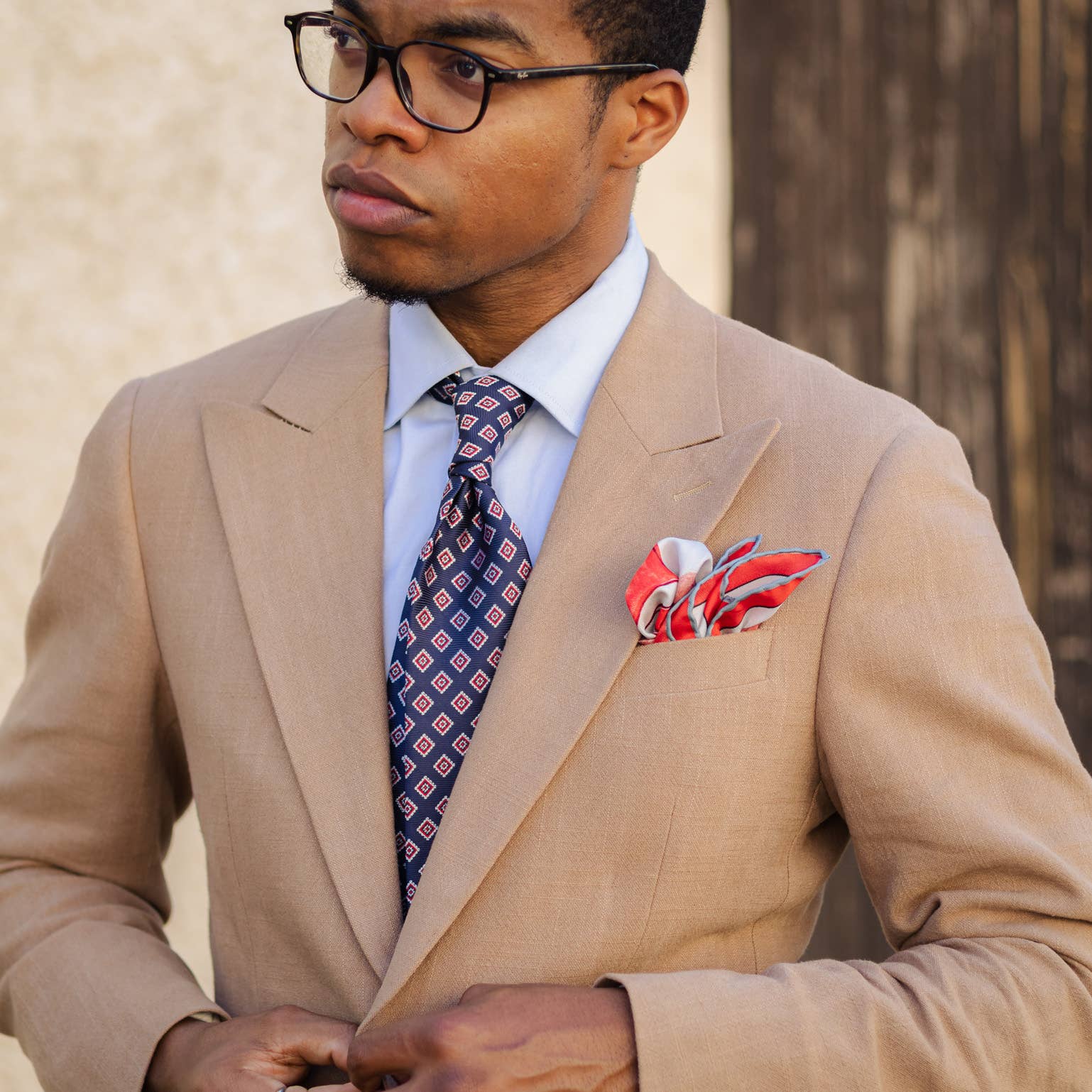 Elizabetta Made in Italy USA - Wholesale Pocket Square - Men's - Prato - Silk Pocket Square - Red1