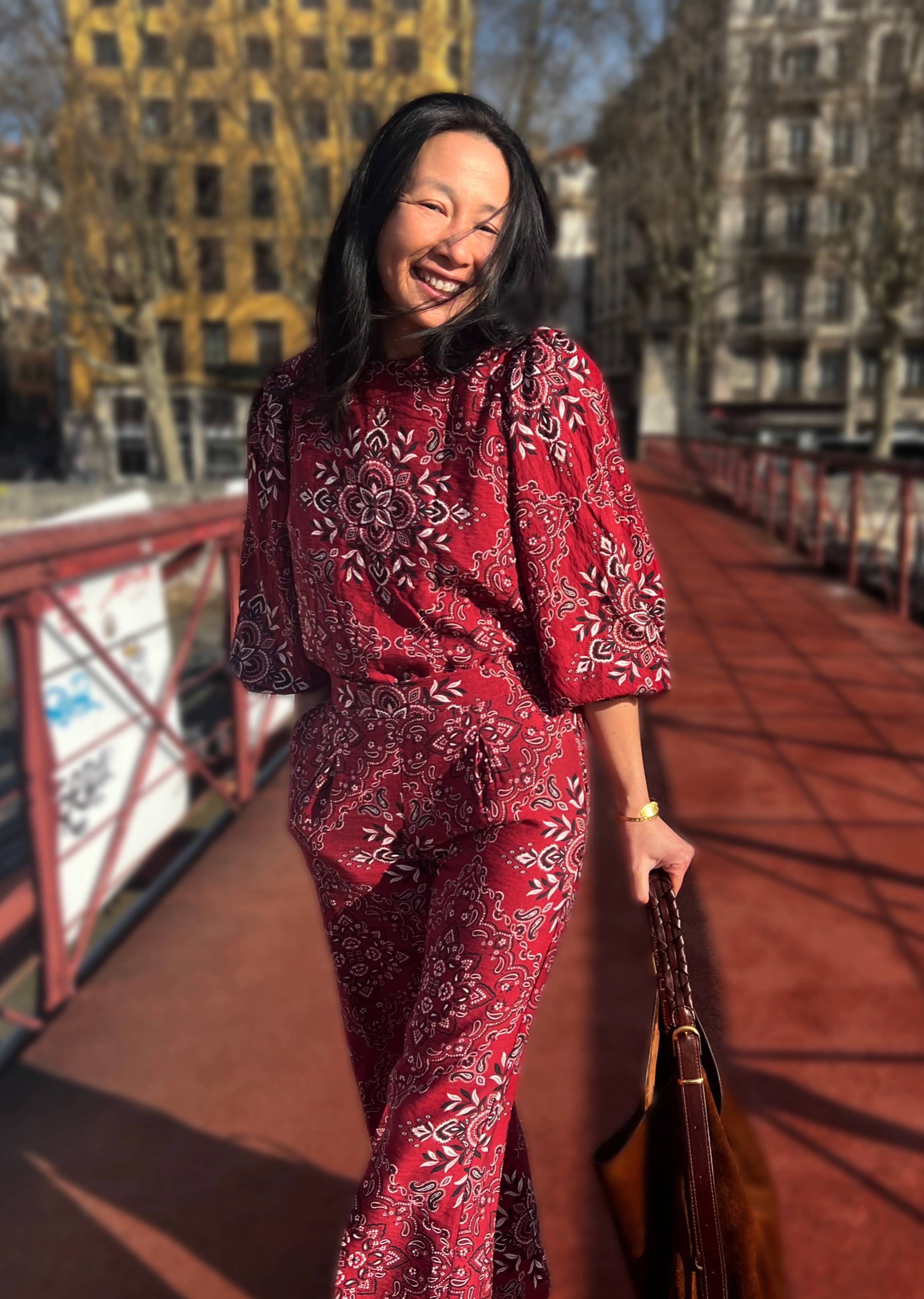 MY DRESS MADE - Wholesale T-Shirt - Women's - Scarlett bandana slub viscose fabric - printed in France