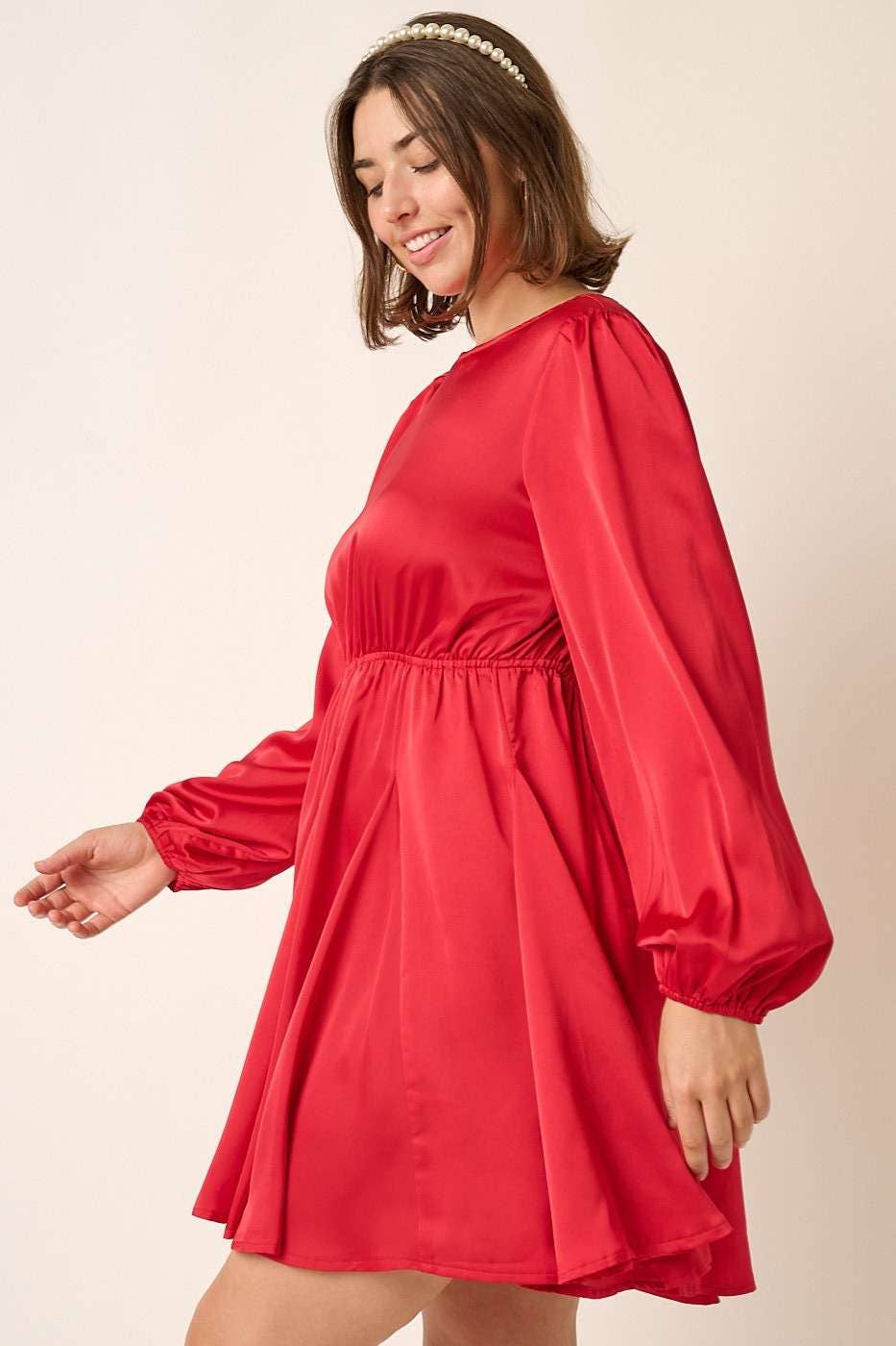 mittoshop - Wholesale Dress - Women's - PLUS SATIN CUT OUT BACK DETAIL MINI DRESS20