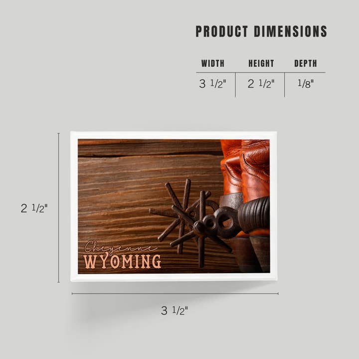 Lantern Press - Wholesale Magnet - MAGNET Cheyenne, Wyoming, Cowboy Boots & Spurs