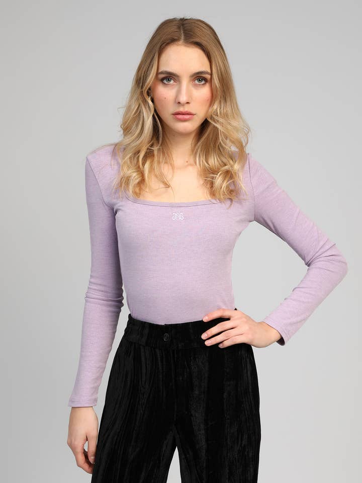 AKCELY T-SHIRT lavender for wholesale by An'ge