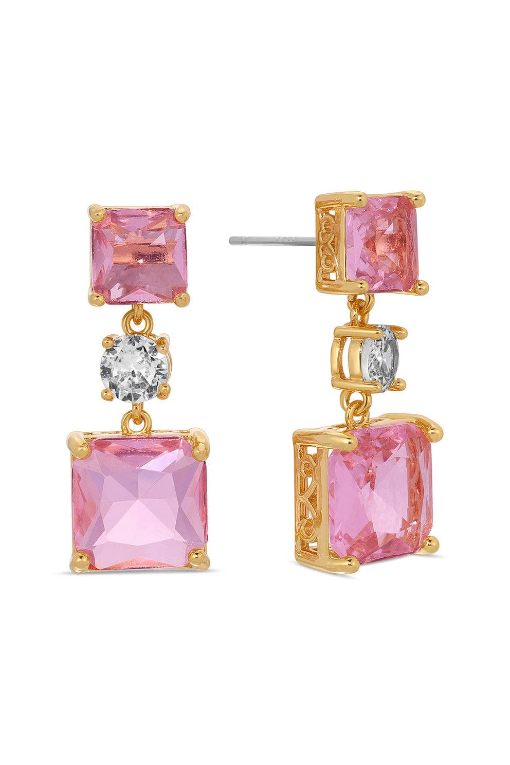 Eye Candy Los Angeles - Wholesale Dangle Earrings - Ariana Pink Cubic Zirconia Earring0