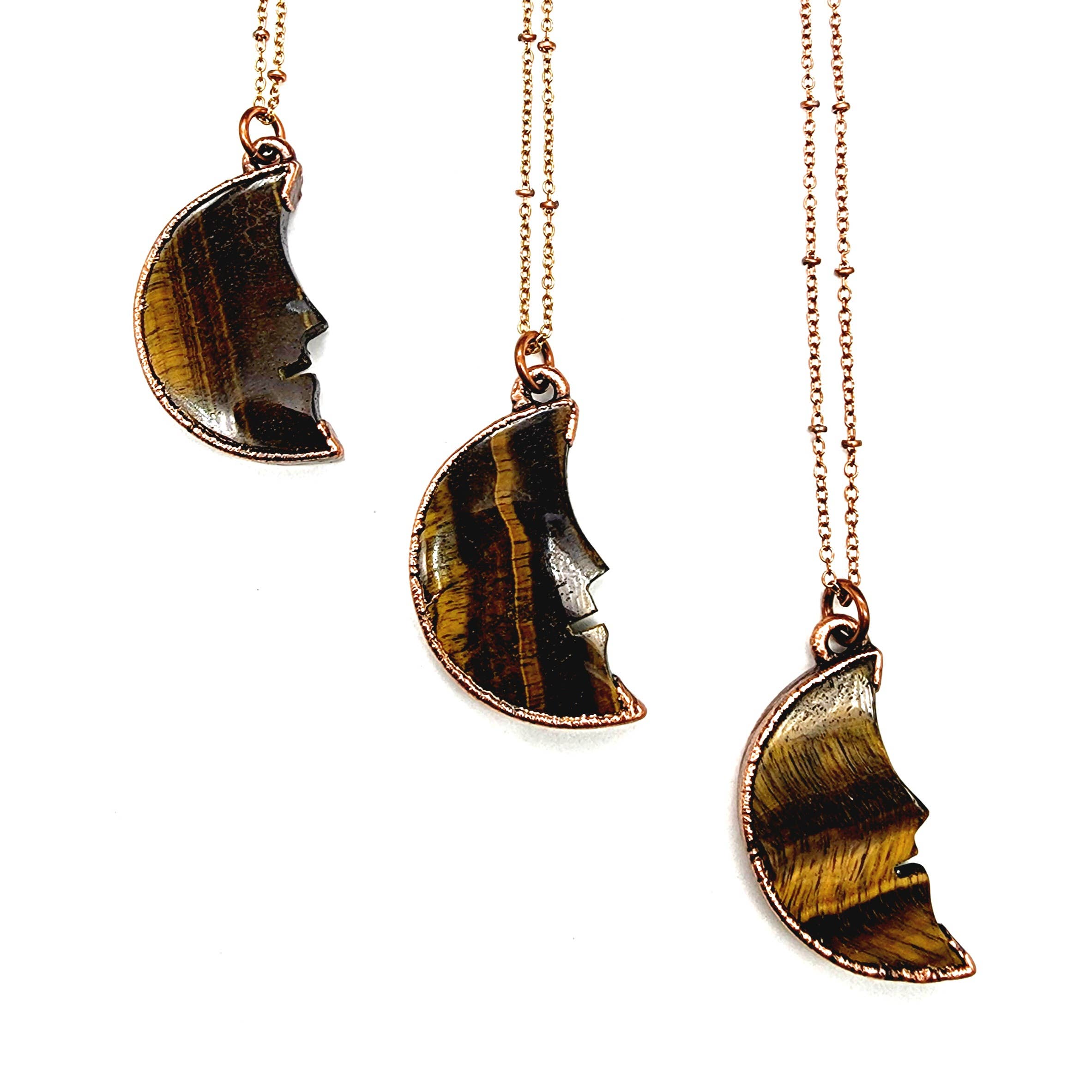 MergingMetals – wholesale Hänge-/berlockhalsband – Tiger Eye Man i månen halsband0