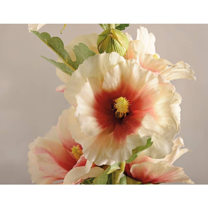 Primitives by Kathy - Wholesale Artificial Flowers - Pink Hollyhock Floral Pick2