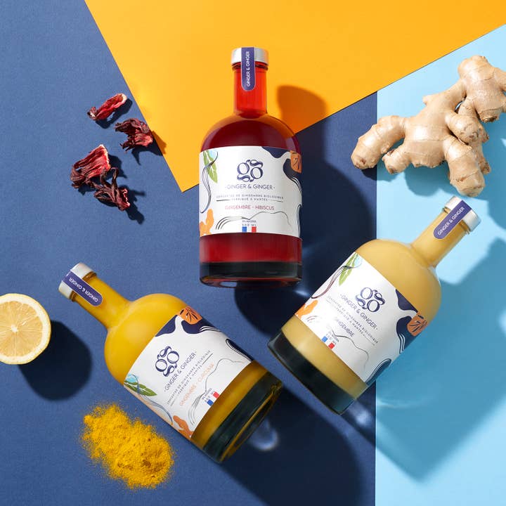 Ginger&Ginger - Wholesale Non-Alcoholic Aperitif/Mocktail - Organic concentrated ginger/turmeric juice 500ml - Alcohol-free