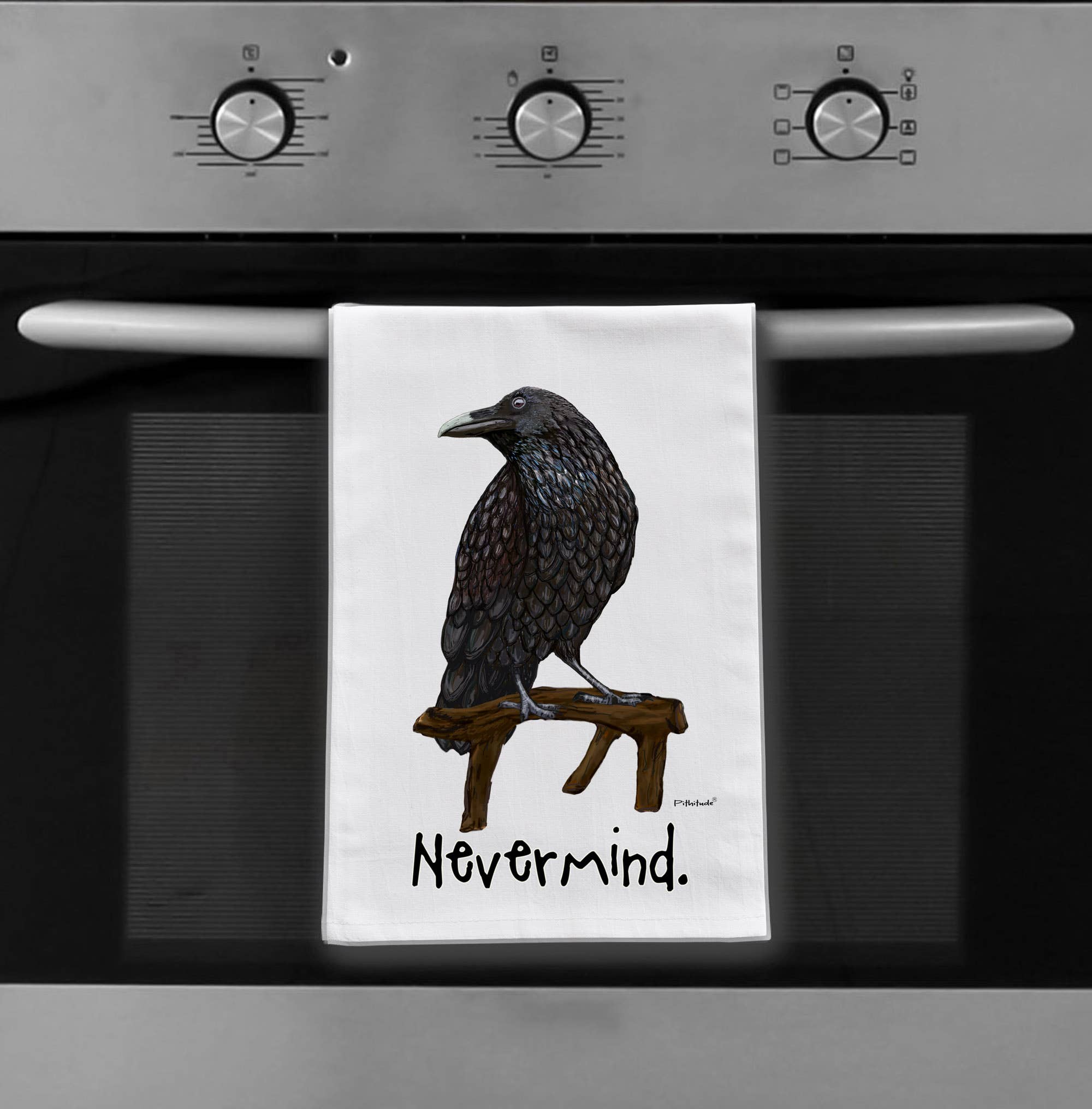 Pithitude - Vente Torchons - Raven Nevermind torchon en coton1