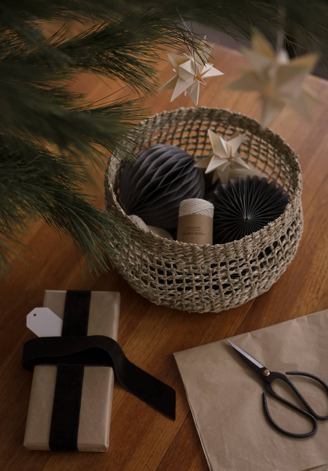 SUNNY HOME - Vente Paniers - Panier de rangement rond en herbe marine – Siwa Rond Petit4