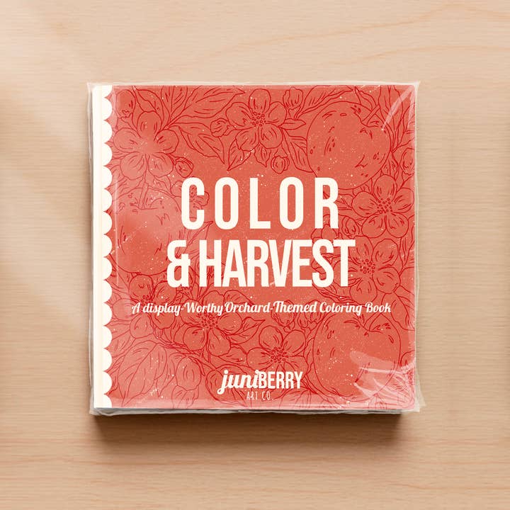 Color &Harvest,A Display-Worthy Orchard Themed Coloring Book for wholesale by Juniberry Art Co