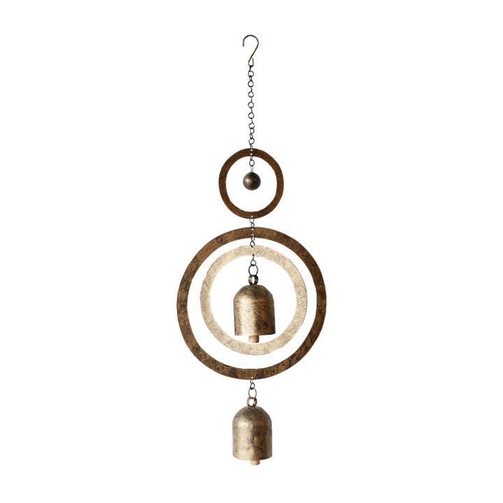Foreside Home & Garden - Wholesale Decorative Tassel/Wall Drop - Kacela Metal Hanging Bells Brass Boho Decor